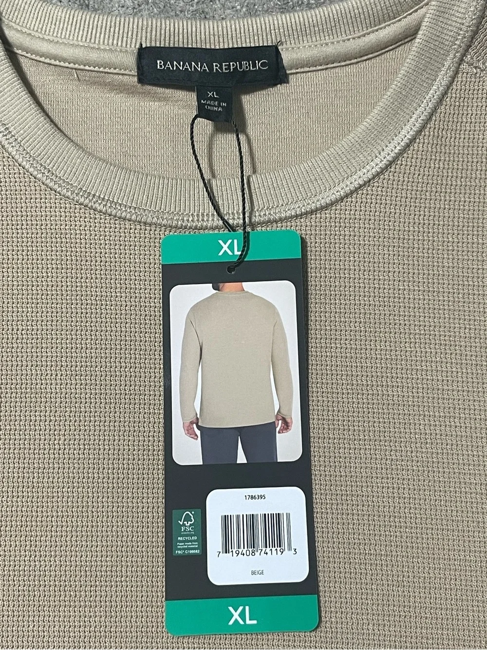 NWT - Banana Republic Textured Double Knit Crew Long-Sleeve